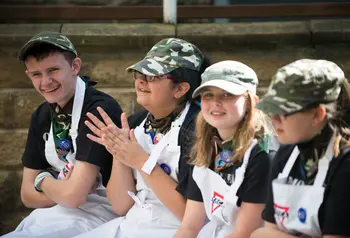 Children at the Bradford YMCA Tea and Remembrance project