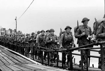 Troops boarding ships ahead of the D-Day landings in 1944