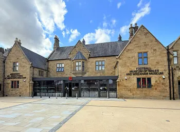 The exterior of the refurbished Football Museum of Wales and Wrexham Museum building