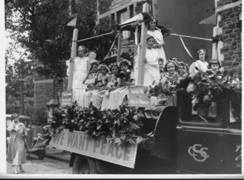 Archive image of the Peace Float in Cardiff