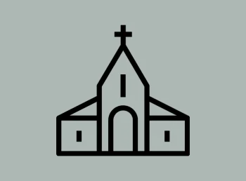 Line drawing of a church