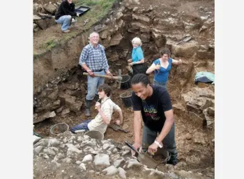 People carrying out an archaeological excavation
