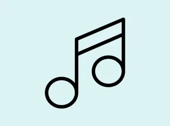 Image icon showing a simple outline of a musical note