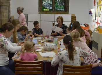 The community making use of the new spaces in St Mary's church