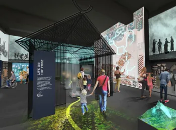 Digital recreation of interactive museum interior