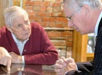 Ken Hawley talking to the Duke of Gloucester. Copyright Sheffield Industrial Museums Trust