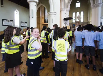 Pupils visiting St John's Church Notting Hill