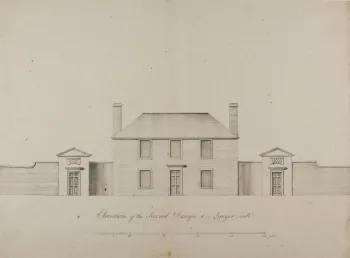 The original 18th century James Craig drawing of the Botanic Cottage in the Leith Walk Botanic Garden
