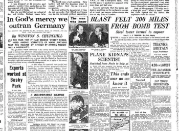 Daily Express article about the dropping of the atom bomb on Hiroshima