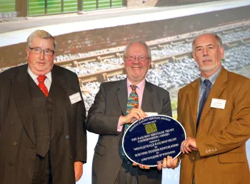 David Walker receives NRHA award from Lord Faulkner of Worcester & Sir William McAlpine