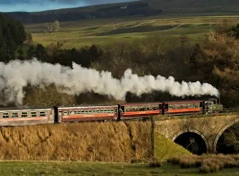 Historic steam train on the South Tynedale Railway