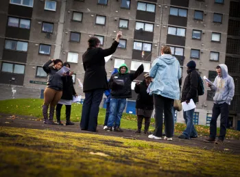 Participants at a Glasgow housing estate
