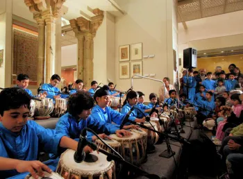 Children playing the tabla