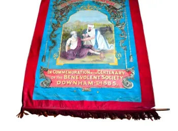 The banner in need of repair and conservation