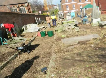 An archaeological dig at the Dissenters' Graveyard