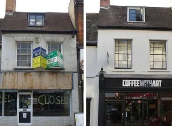 An example of Bedford High Street: before and after the project