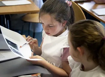 Children from Salesbury School learn about life at Blackburn Orphanage during the First World War