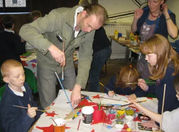 Children taking part in arts and crafts session
