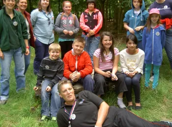 Local young people working in Judy Woods, Bradford 