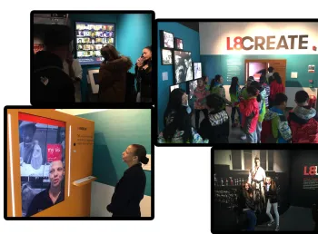 L8 members visiting the exhibition