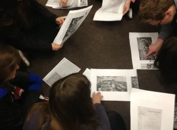 Students researching the heritage of the Beechey family
