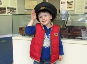 A student visiting the Metroland exhibit