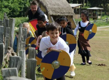 Children enjoying the Viking experience