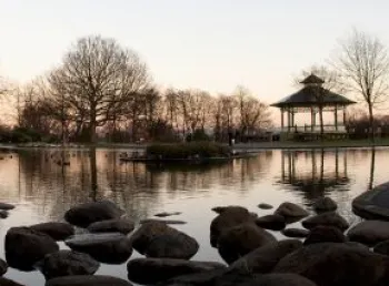 View of the pagoda from the lake edge
