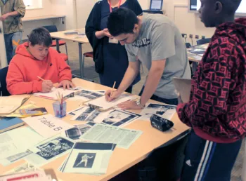 Young people researching the heritage of boxing