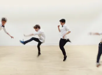 Young people taking part in the dance film