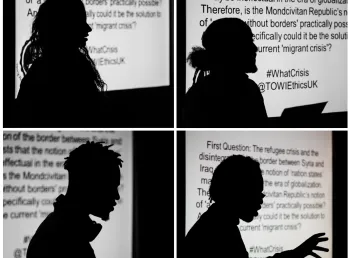Silhouettes of young people