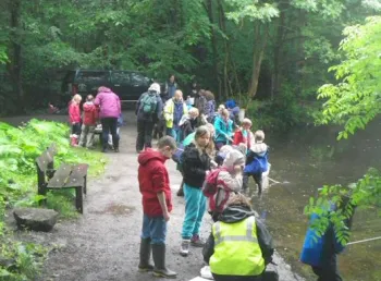Visitors exploring Skipton Woods