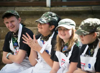 Children at the Bradford YMCA Tea and Remembrance project