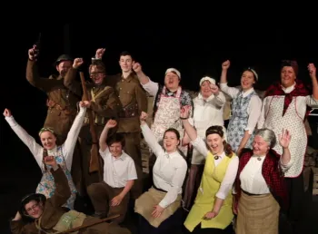 Young people in First World War historical costume 