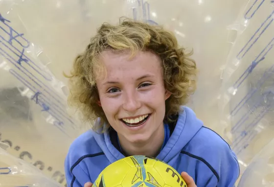 Changing lives: what the Romans did for Danielle Danielle Pointon in a zorb with a football