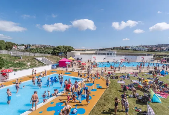 Saltdean Pool being enjoyed by the community after restoration in 2017 Saltdean Pool being enjoyed by the community after restoration in 2017