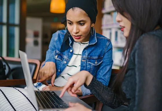 Free Heritage Digital project launches for the sector Two people look at laptop
