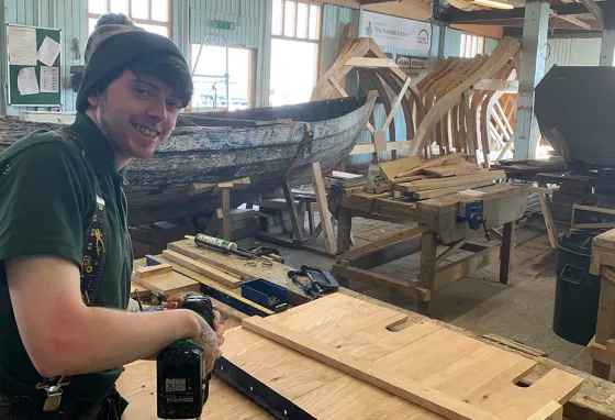 Blyth Tall Ship kept afloat thanks to National Lottery funding Person using drill