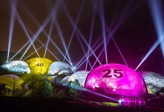Free offers across the UK for National Lottery players Illuminated Biomes at the Eden Project celebrate 25 years of the National Lottery