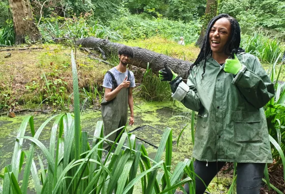 Helping all young people get hands on with nature Young people in a wood