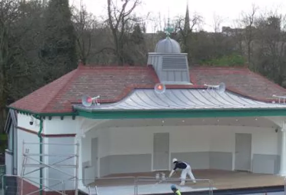 Kelvingrove Bandstand during renovation Kelvingrove Bandstand during renovation