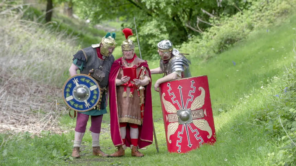 People dressed as Roman soldiers