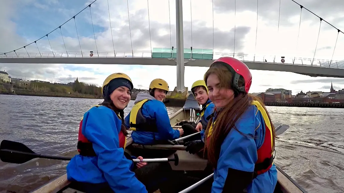 Thirty new ambassadors for the River Foyle Four young Ambassadors out on the River Foyle