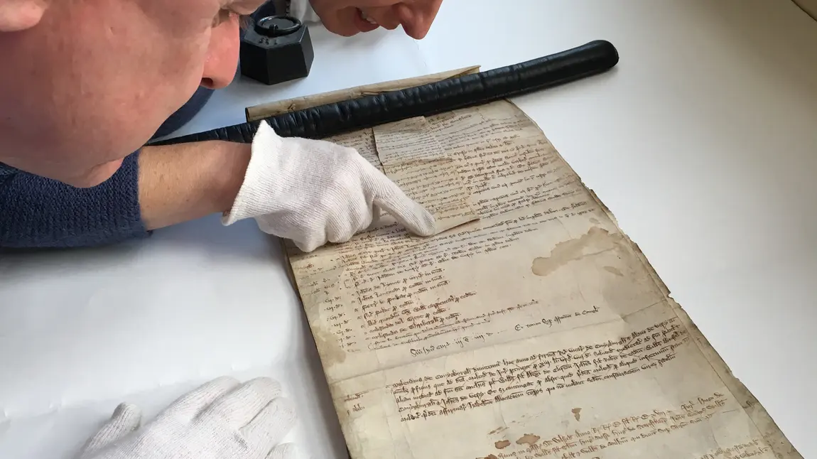 Conisbrough Court Rolls bring medieval Doncaster to life Archivists examining the Court Rolls