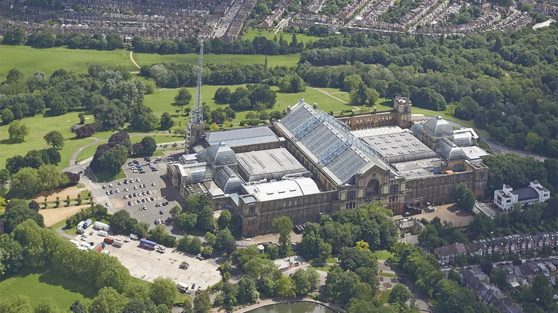 Bird's eye view of Alexandra Palace