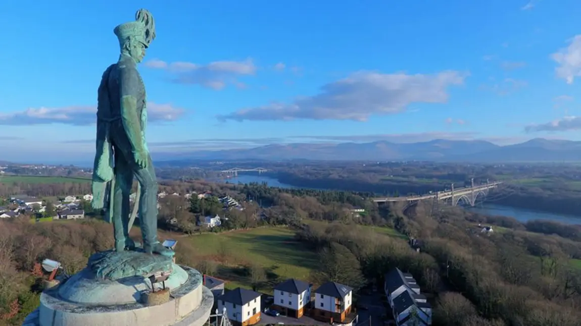 Statue overlooking landscape