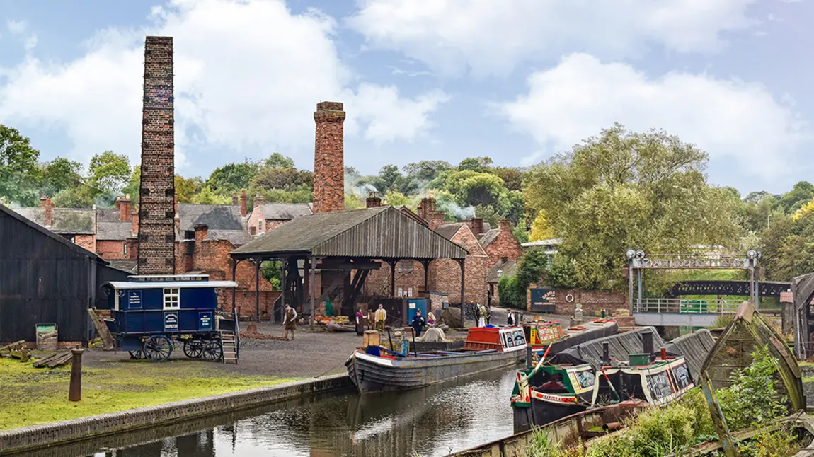 The boat dock at the Black Country Living Museum
