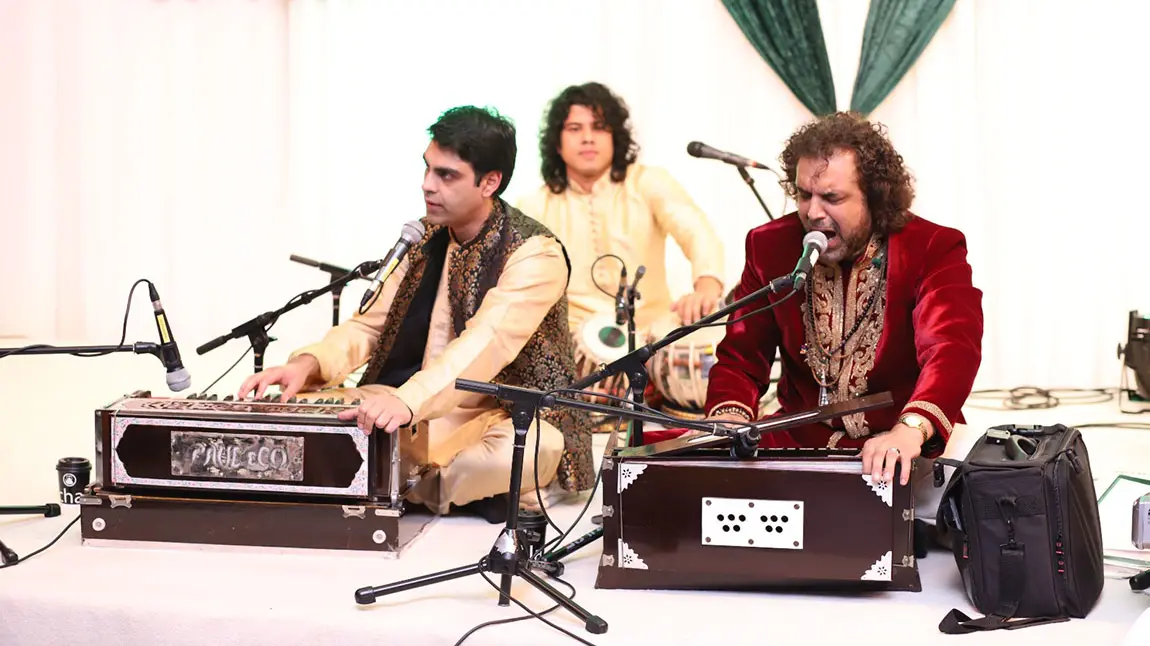 Three musicians perform