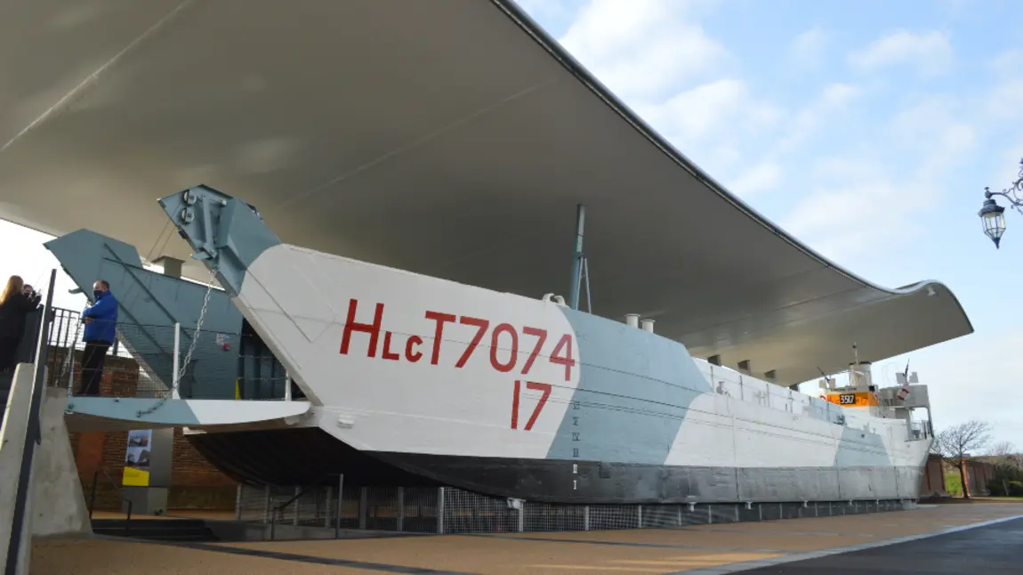 Last surviving D-Day landing craft opens in Portsmouth Landing Craft Tank LCT 7074 in its new location in Portsmouth