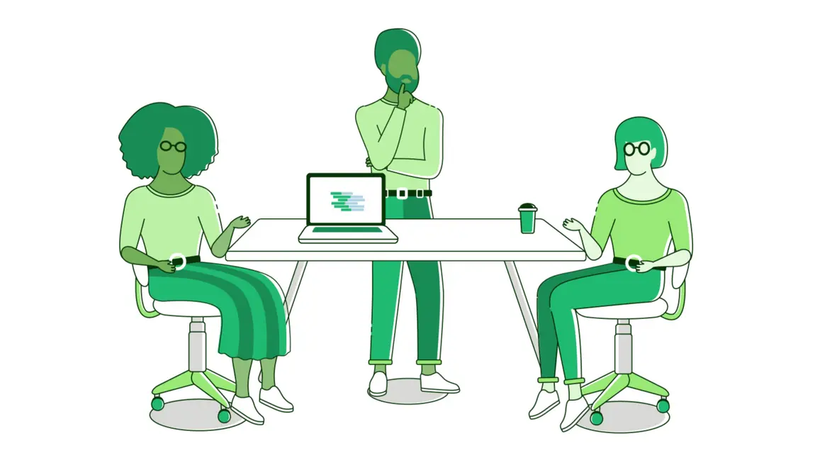 Check your tech maturity with new Digital Culture Compass tool Three people sitting around a laptop